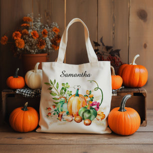 Bolsa Tote Colheita de outono com Nome
