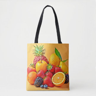 Bolsa Tote Colheita Fresca: Design de Colheita de Frutas Vibr