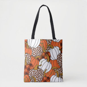 Bolsa Tote Colheita Pumpkin Patchwork Vintage Patterno