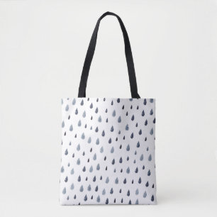 Bolsa Tote Colírio de aquarela, padrão uniforme de indigo.