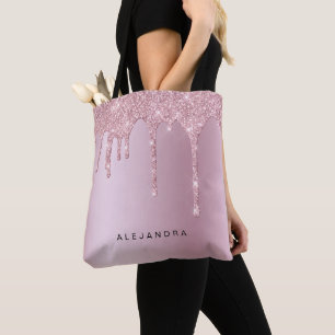 Bolsa Tote Colírio de ouro rosa-rosa-na moda elegante