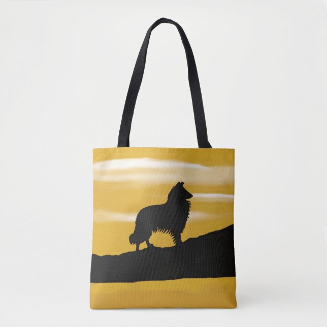 Bolsa Tote Collie/Cão de Pastor Sunrise (Frente)