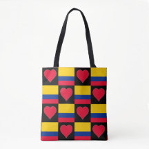 Colômbia Flag Heart Pattern Patriotic Colombian