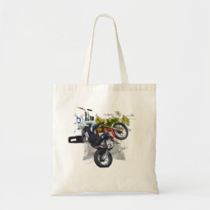 Bolsa Tote Coloque seu gás em Motocross Stunt Biker