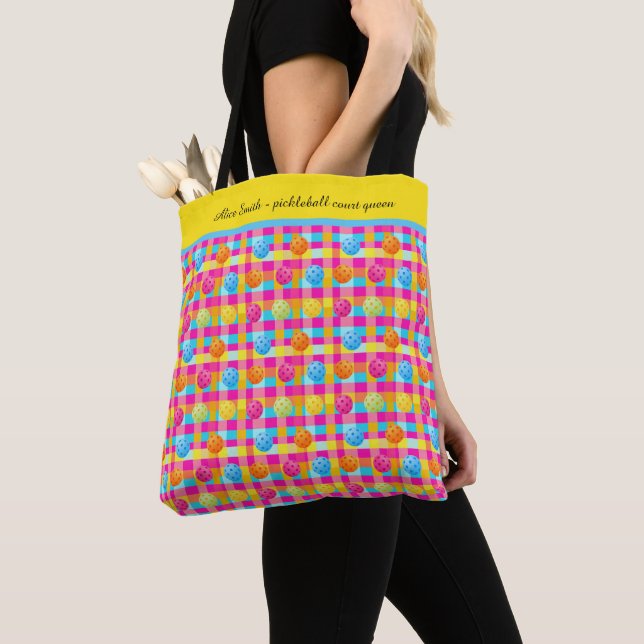 Bolsa Tote Color Pop Pontilhado com Texto (Close Up)