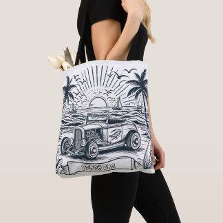 Bolsa Tote Coloração Clássica de Carros Surfboard