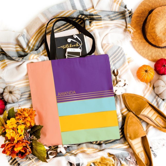 Bolsa Tote Coloração Na moda Chic do Pastel Trendy (Criador carregado)