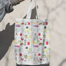 Bolsa Tote Coloração Personalizada do Professor de Matemática