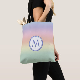 Bolsa Tote Colores de Água Arco-Íris de Pastel Monogramados E
