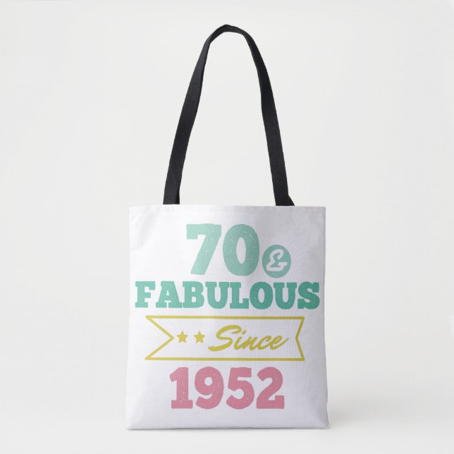 Bolsa Tote colorful 70 and fabulous since 1952 (Frente)