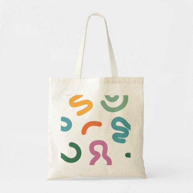 Bolsa Tote Colorful Abstract Shapes Pattern (Frente)