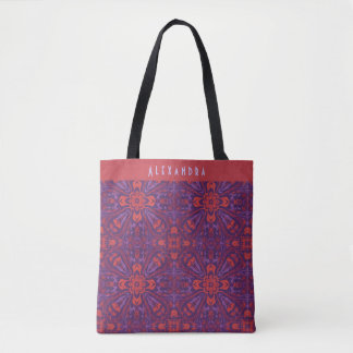 Bolsa Tote Colorful Batik Red & Purple Abstract