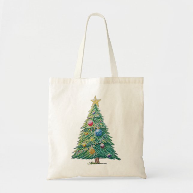 Bolsa Tote Colorful Christmas Tree (Frente)