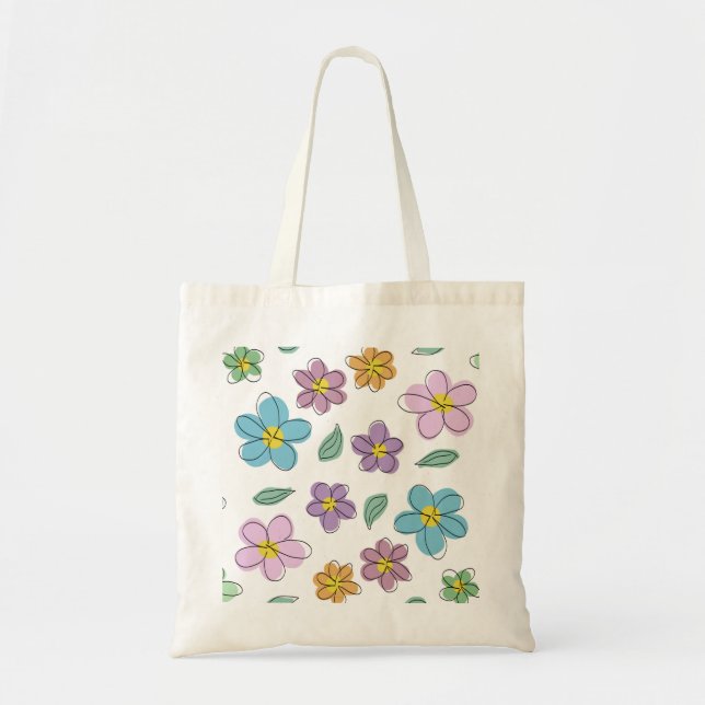 Bolsa Tote Colorful floral print (Frente)
