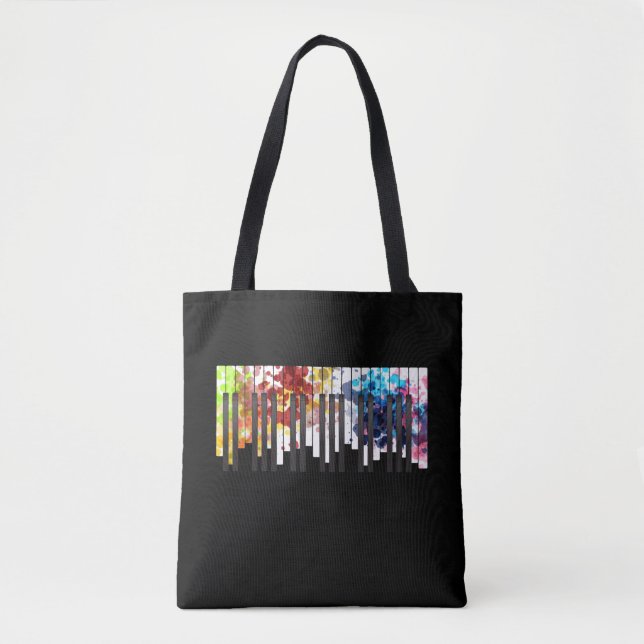 Bolsa Tote Colorful Piano Keys Music Lover Pianist (Frente)