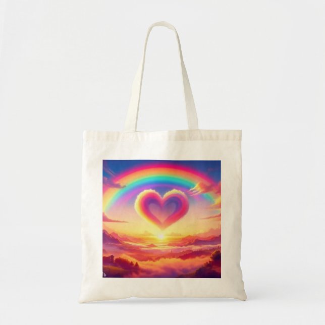 Bolsa Tote Colorful Rainbow & Heart (Frente)
