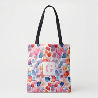 Bolsa Tote Colorida Aquarela Eucalyptus Deixa monograma