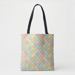 Bolsa Tote Colorida colcha xadrez vintage de Páscoa/primavera