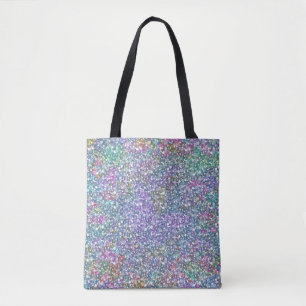 Bolsa Tote Colorida Faux Glitter & Sparkles.
