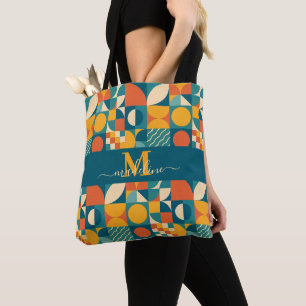 Bolsa Tote Colorida Geométrica Retroativa Personalizada