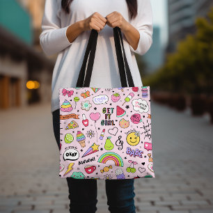 Bolsa Tote Colorida Gota Kawai Trendy Na moda Inspirational