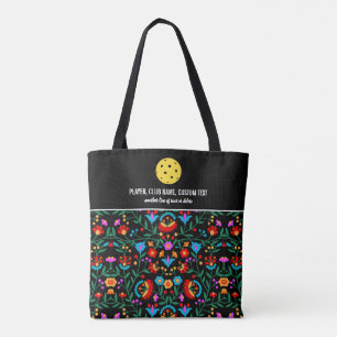 Bolsa Tote Colorida Impressão Floral de Difusão, Pickleball