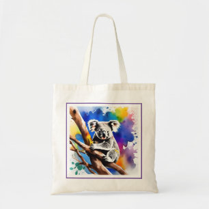 Bolsa Tote Colorida Mancha De Aquarela Do Urso De Koala,