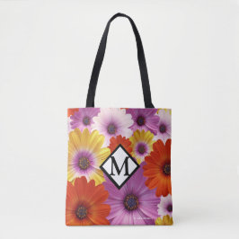 Bolsa Tote Colorida Medley de Flores Africanas de Daisies