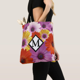 Bolsa Tote Colorida Medley de Flores Africanas de Daisies