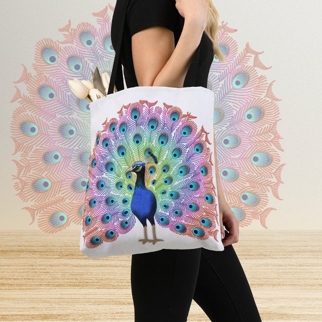 Bolsa Tote Colorida Peacock (Criador carregado)