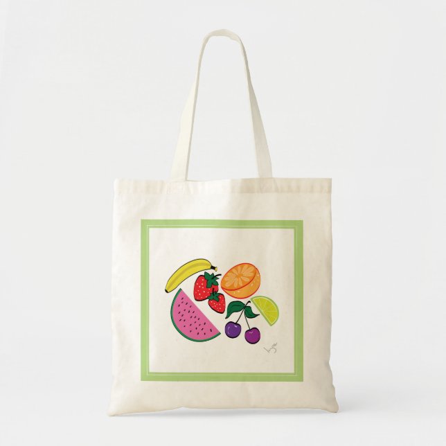 Bolsa Tote Colorida Watermelon Fruta Summer, Legal (Frente)