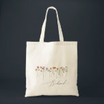 Bolsa Tote Colorida Wildflower | Saco de Tote de Bridesmaid<br><div class="desc">Este girassol colorido | a mala de tote da dama de honra é perfeita para o seu simples casamento de verão no arco-íris. Os florais cor-de-rosa brilhante, encantado, amarelo, laranja e dourado dão a este produto a sensação de um jardim primavera hippie elegante minimalista. A design moderna é a arte...</div>