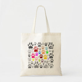 Bolsa Tote Coloridas Impressões de Patas de Cachorro Maltrata