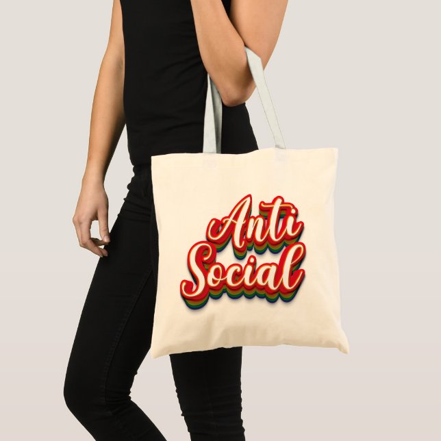 Bolsa Tote Colorido Anti-Social (Frente (produto))