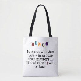 Bolsa Tote Colorido Bingo Engraçado Dizendo, Ganhando Perder