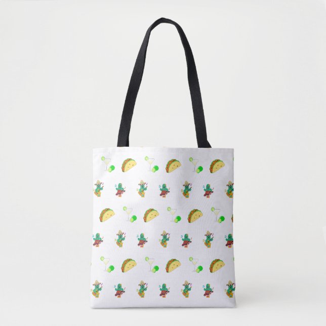 Bolsa Tote Colorido Cinco Festivos de Mayo 2025 Dançando Cact (Frente)