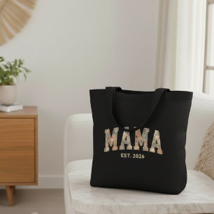 Bolsa Tote Colorido Design Feminino Floral Varsity Mama