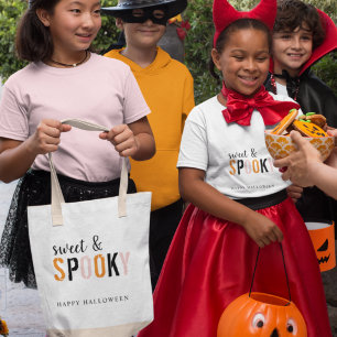Bolsa Tote Colorido Doce E Assustador Feliz Halloween