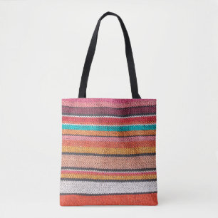 Bolsa Tote Colorido mexicano, ao estilo peruano, a superfíci