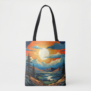 Bolsa Tote Colorido Sunset De Verão Em Um Canyon