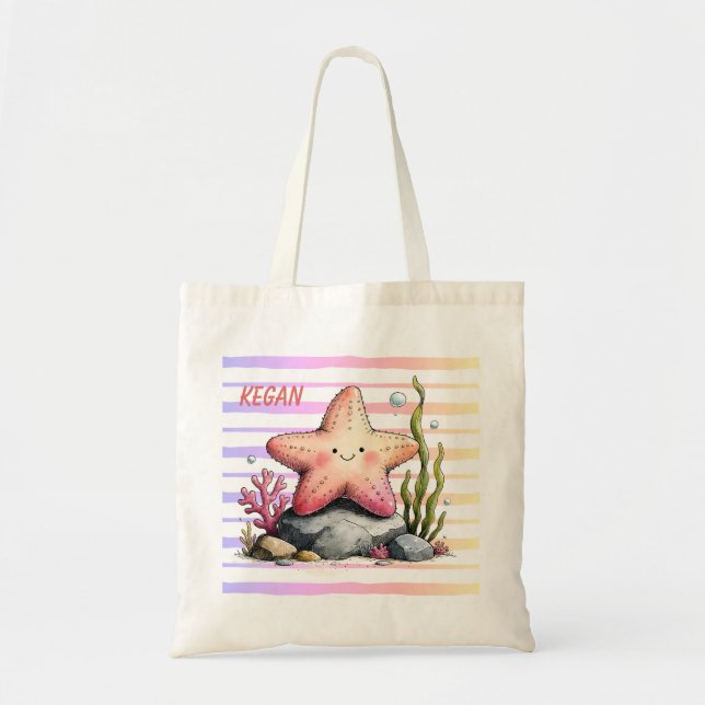 Bolsa Tote Colorido Tema Oceânico (Frente)