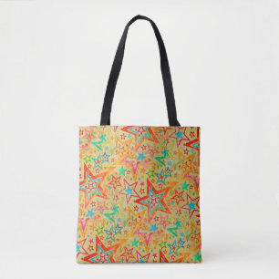 Bolsa Tote Colorir padrão de gradação de estrelas sem problem