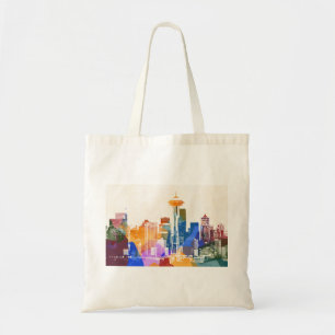 Bolsa Tote Colorir Seattle Skyline