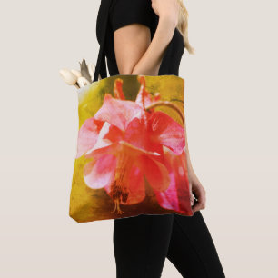 Bolsa Tote Columbina Cor-de-rosa Arte Flor Fecha