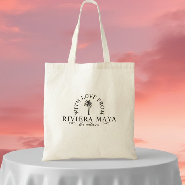 Bolsa Tote Com Amor da Loja de Merchandising de Casamento de  (Ditch the expected wedding favors and gift your wedding guests something they'll actually use! )