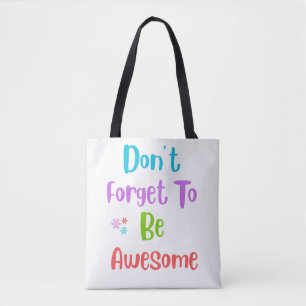 Bolsa Tote com citação colorida motivacional