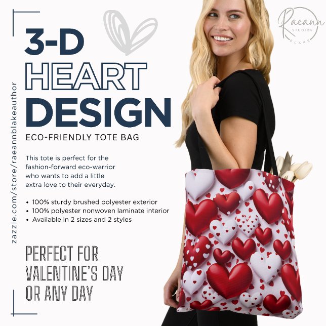 Bolsa Tote com Coração em 3D (Criador carregado)