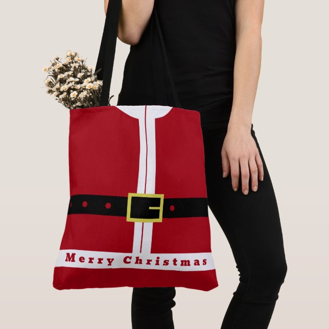 Bolsa Tote com Design de Papai Noel (Close Up)