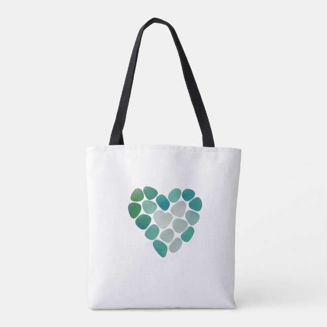 bolsa tote com design de vidro marinho (Verso)