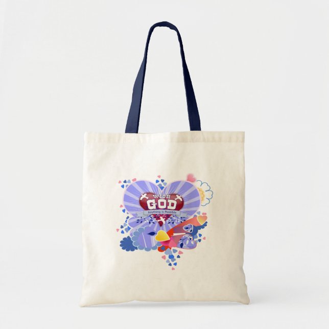 Bolsa Tote Com Deus Corações (Frente)